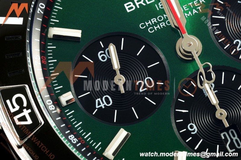Breitling - Super Chronomat B01 44mm SS/SS Ice Green Dial TF A7750 Mod