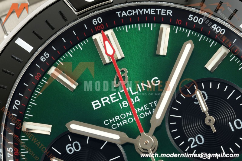 Breitling - Super Chronomat B01 44mm SS/SS Ice Green Dial TF A7750 Mod