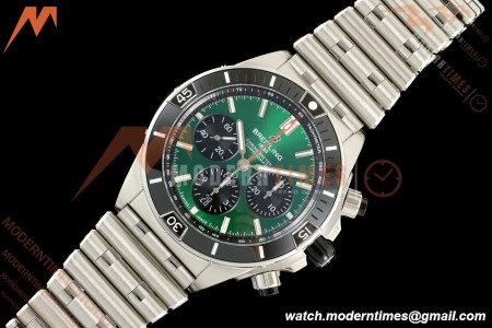Breitling - Super Chronomat B01 44mm SS/SS Ice Green Dial TF A7750 Mod