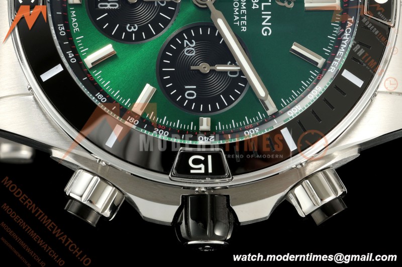 Breitling - Super Chronomat B01 44mm SS/SS Ice Green Dial TF A7750 Mod