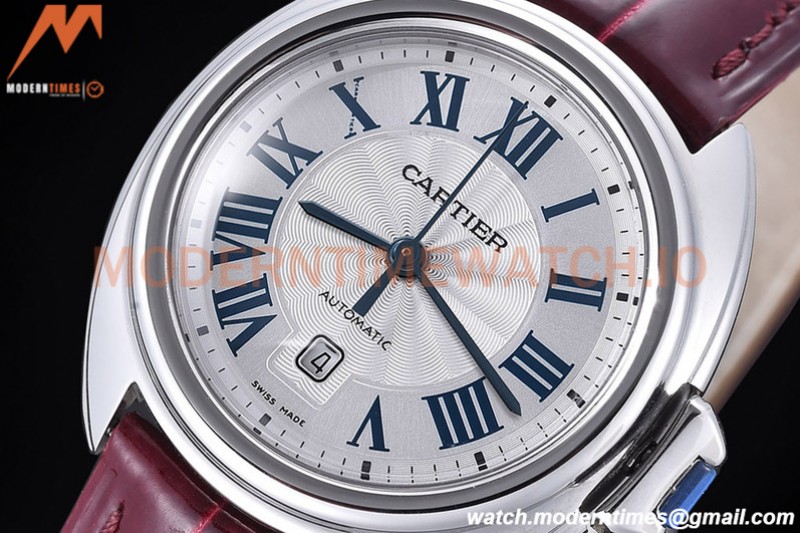Cartier - Cle De Cartier 31mm SS/LE White/Rmn Red Strap RXWF Swiss Eta2671