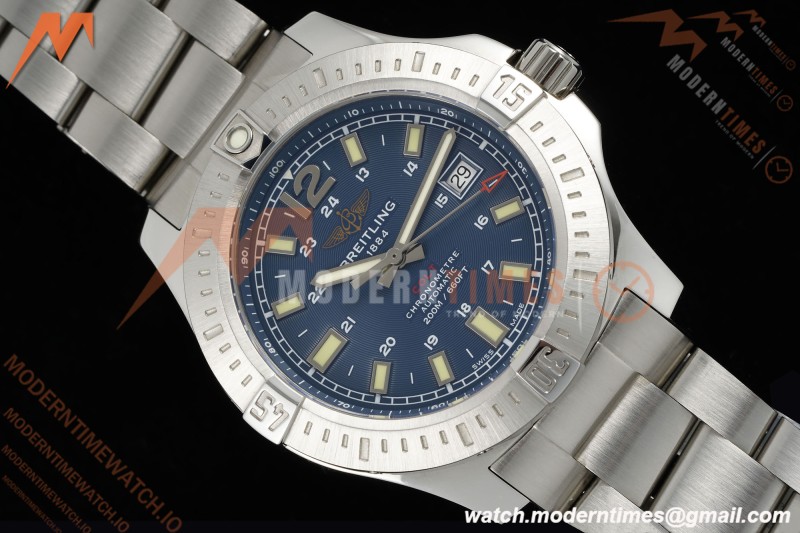 Breitling - Colt Automatic 44mm SS/SS Blue/Stk TF V2 A2824