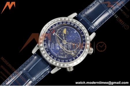 Patek Philippe - Grand Complications 6104G 44mm Celestial Blue SS/LE Dia/Num MY9015 Mod