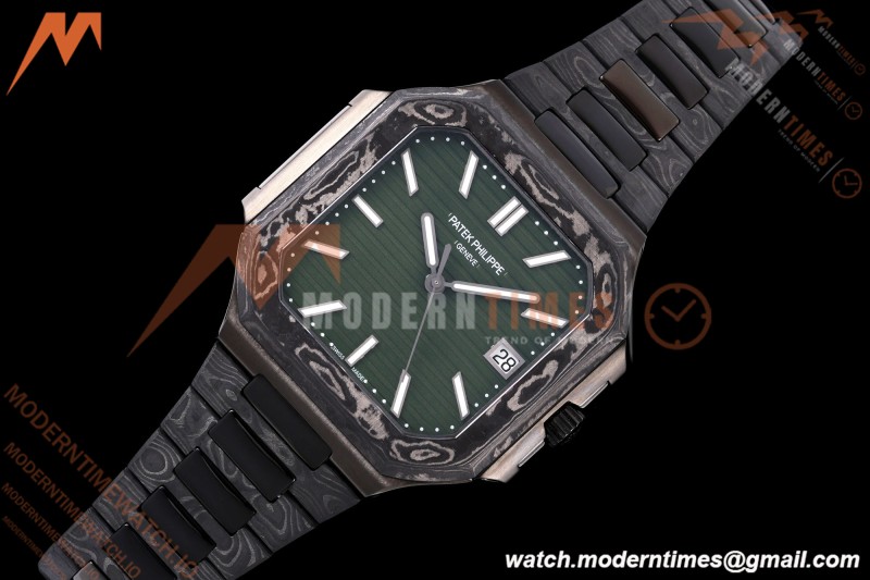 Patek Philippe - Cubitus 7128 40mm Black Carbon Green Dial DIWF A324