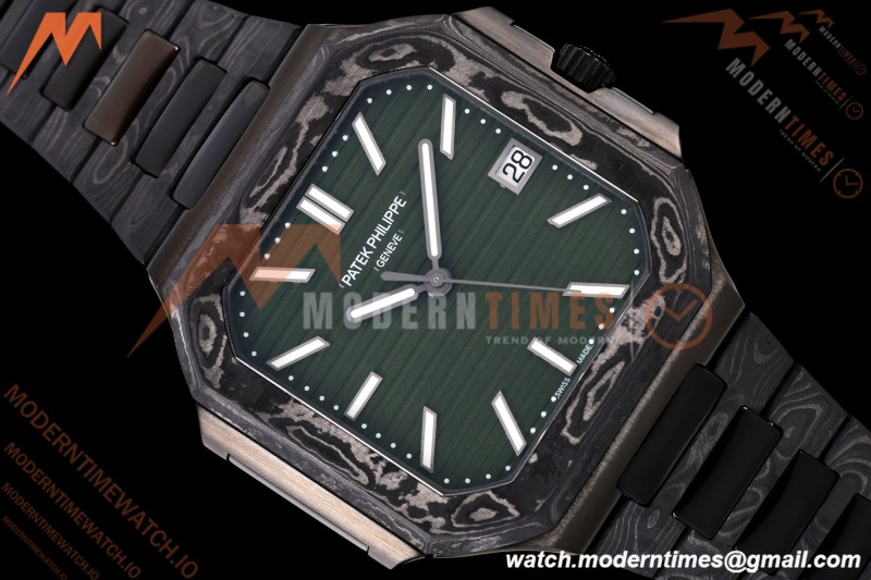 Patek Philippe - Cubitus 7128 40mm Black Carbon Green Dial DIWF A324