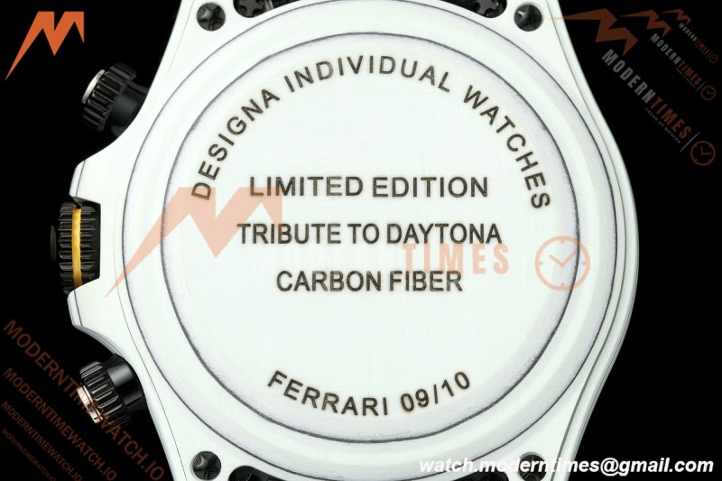 Rolex - Daytona 40mm DiW Ferrari Edition White Carbon Fiber FC/NY Red/Grn/Yelw White Italy Dial DIWF DD4801