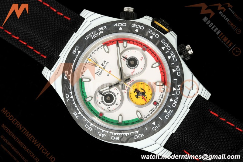 Rolex - Daytona 40mm DiW Ferrari Edition White Carbon Fiber FC/NY Red/Grn/Yelw White Italy Dial DIWF DD4801