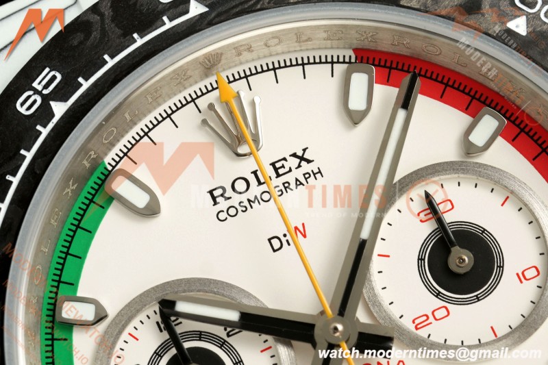 Rolex - Daytona 40mm DiW Ferrari Edition White Carbon Fiber FC/NY Red/Grn/Yelw White Italy Dial DIWF DD4801