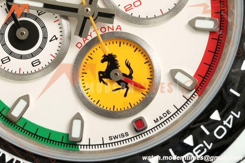 Rolex - Daytona 40mm DiW Ferrari Edition White Carbon Fiber FC/NY Red/Grn/Yelw White Italy Dial DIWF DD4801