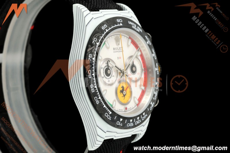 Rolex - Daytona 40mm DiW Ferrari Edition White Carbon Fiber FC/NY Red/Grn/Yelw White Italy Dial DIWF DD4801