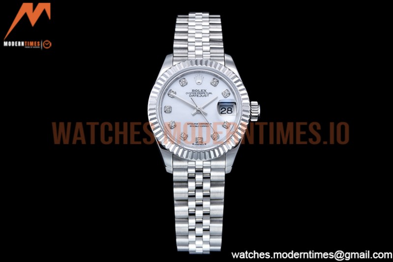 Rolex - DJ Ladies 28mm Jub Flt 904L SS/SS M-Wht/Dia GMF A2671