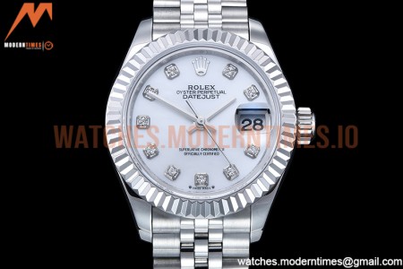 Rolex - DJ Ladies 28mm Jub Flt 904L SS/SS M-Wht/Dia GMF A2671