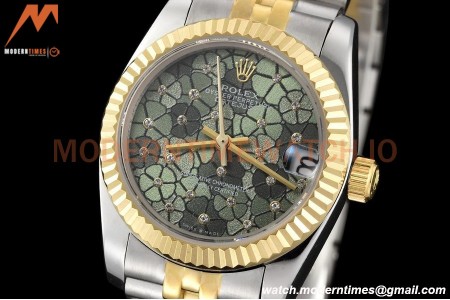 Rolex - Datejust Ladies 278273 31mm Jub Flt YG/SS F-Green/Dia GDF MY8215