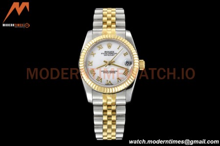 Rolex - Datejust Ladies 278273 31mm Jub Flt YG/SS Wht/Rmn GDF MY8215