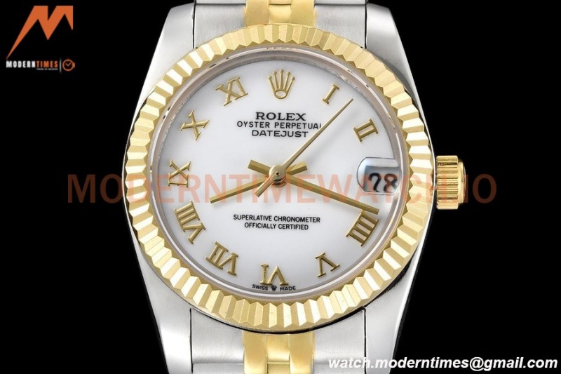 Rolex - Datejust Ladies 278273 31mm Jub Flt YG/SS Wht/Rmn GDF MY8215