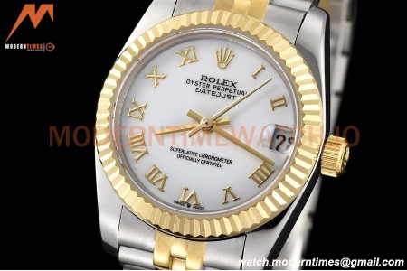 Rolex - Datejust Ladies 278273 31mm Jub Flt YG/SS Wht/Rmn GDF MY8215