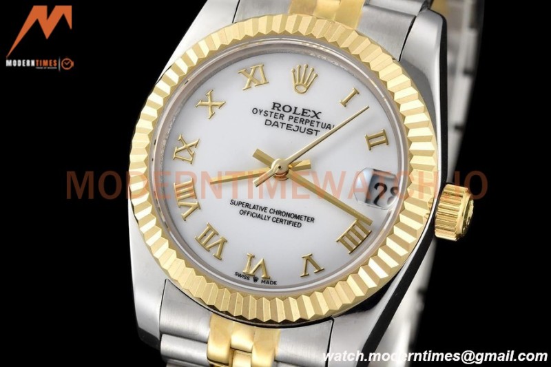 Rolex - Datejust Ladies 278273 31mm Jub Flt YG/SS Wht/Rmn GDF MY8215