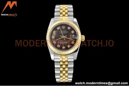 Rolex - Datejust Ladies 278273 31mm Jub Flt YG/SS Brown Mop/Dia GDF MY8215