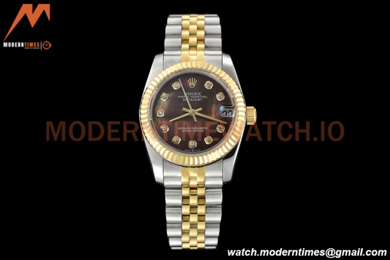 Rolex - Datejust Ladies 278273 31mm Jub Flt YG/SS Brown Mop/Dia GDF MY8215