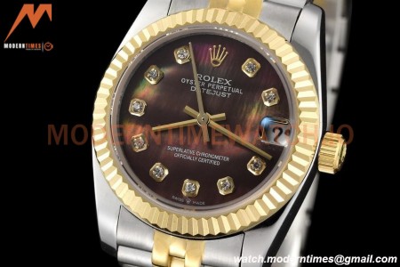 Rolex - Datejust Ladies 278273 31mm Jub Flt YG/SS Brown Mop/Dia GDF MY8215