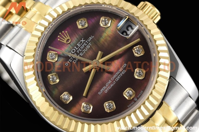 Rolex - Datejust Ladies 278273 31mm Jub Flt YG/SS Brown Mop/Dia GDF MY8215