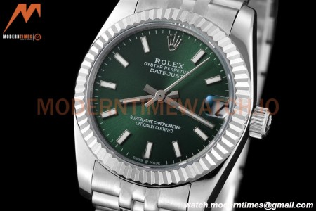 Rolex - Datejust Ladies 278274 31mm Jub Flt SS/SS Green/Stk GDF MY8215
