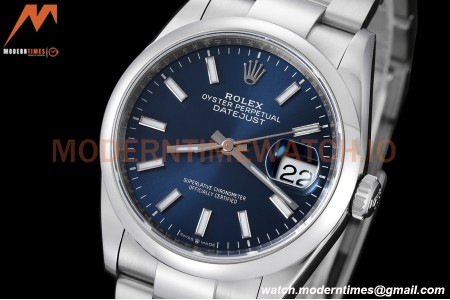 Rolex - Datejust 36mm 126200 Oys Smt 904L SS/SS Blue/Stk VSF VS3235
