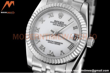 Rolex - Datejust Ladies 278274 31mm Jub Flt SS/SS Wht/Rmn GDF MY8215