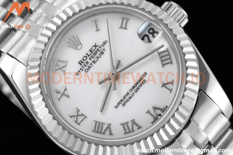 Rolex - Datejust Ladies 278274 31mm Jub Flt SS/SS Wht/Rmn GDF MY8215