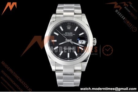 Rolex - Datejust 126300 41mm Oys Smt 904L SS/SS Blk/Stk VSF VS3235
