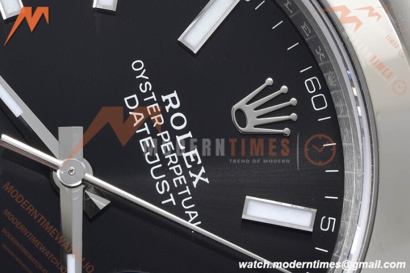 Rolex - Datejust 126300 41mm Oys Smt 904L SS/SS Blk/Stk VSF VS3235