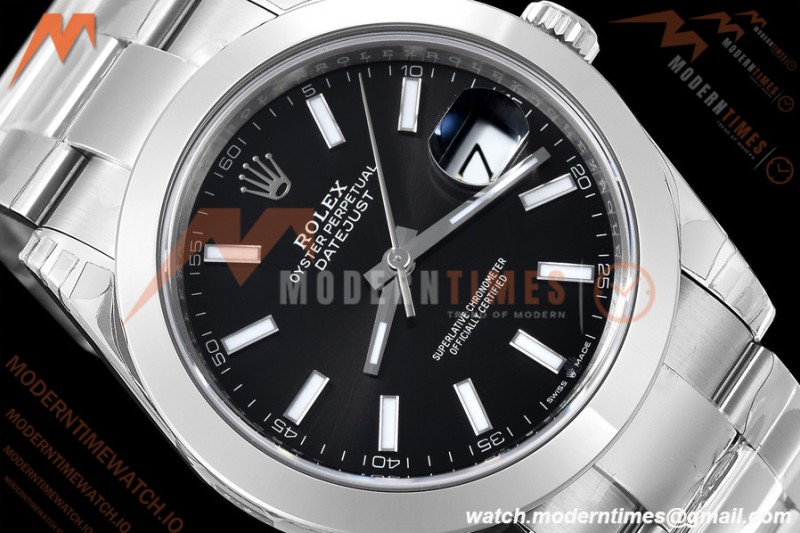 Rolex - Datejust 126300 41mm Oys Smt 904L SS/SS Blk/Stk VSF VS3235
