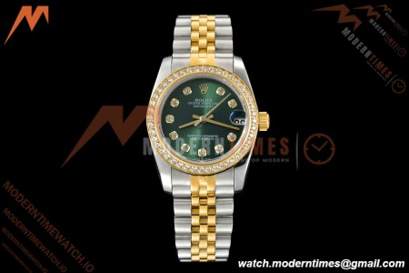 Rolex - Datejust Ladies 278383 31mm Jub Dia YG/SS Grn/Dia GDF MY8215