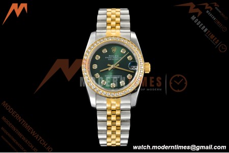 Rolex - Datejust Ladies 278383 31mm Jub Dia YG/SS Grn/Dia GDF MY8215