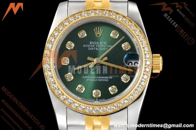 Rolex - Datejust Ladies 278383 31mm Jub Dia YG/SS Grn/Dia GDF MY8215