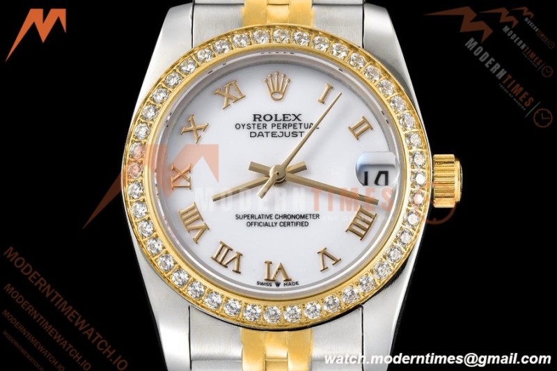 Rolex - Datejust Ladies 278383 31mm Jub Dia YG/SS Wht/Rmn GDF MY8215