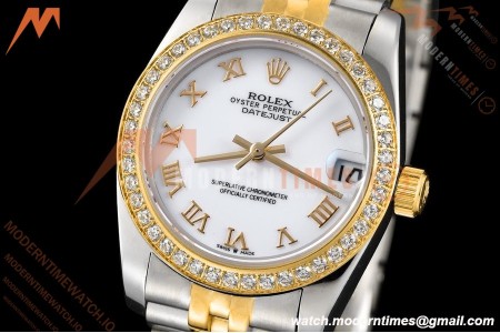 Rolex - Datejust Ladies 278383 31mm Jub Dia YG/SS Wht/Rmn GDF MY8215