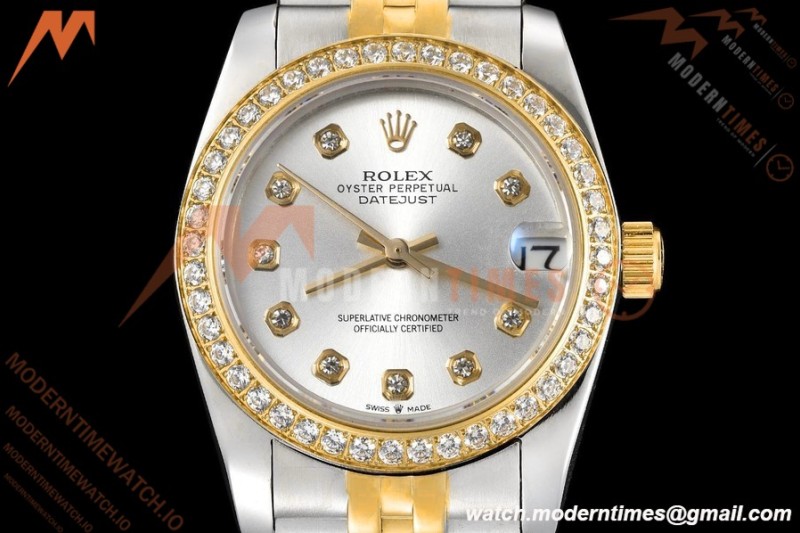 Rolex - Datejust Ladies 278383 31mm Jub Dia YG/SS Silv/Dia GDF MY8215