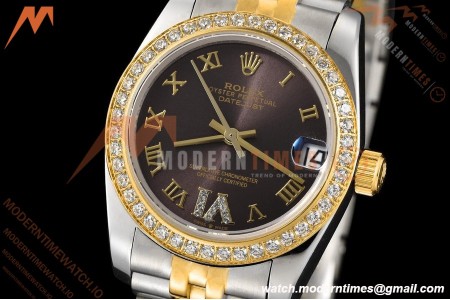 Rolex - Datejust Ladies 278383 31mm Jub Dia YG/SS Brn/Rmn GDF MY8215