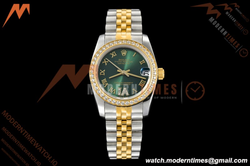 Rolex - Datejust Ladies 278383 31mm Jub Dia YG/SS Grn/Rmn GDF MY8215