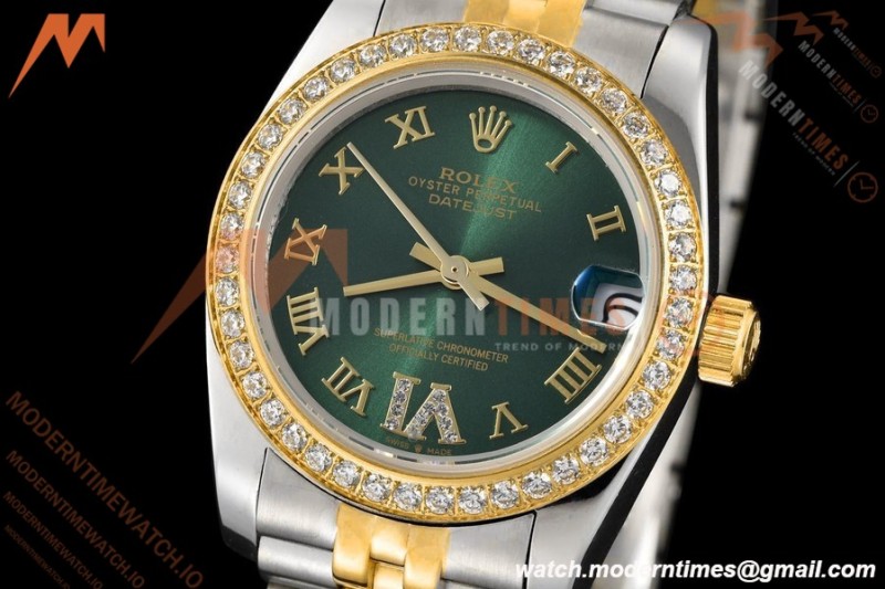 Rolex - Datejust Ladies 278383 31mm Jub Dia YG/SS Grn/Rmn GDF MY8215