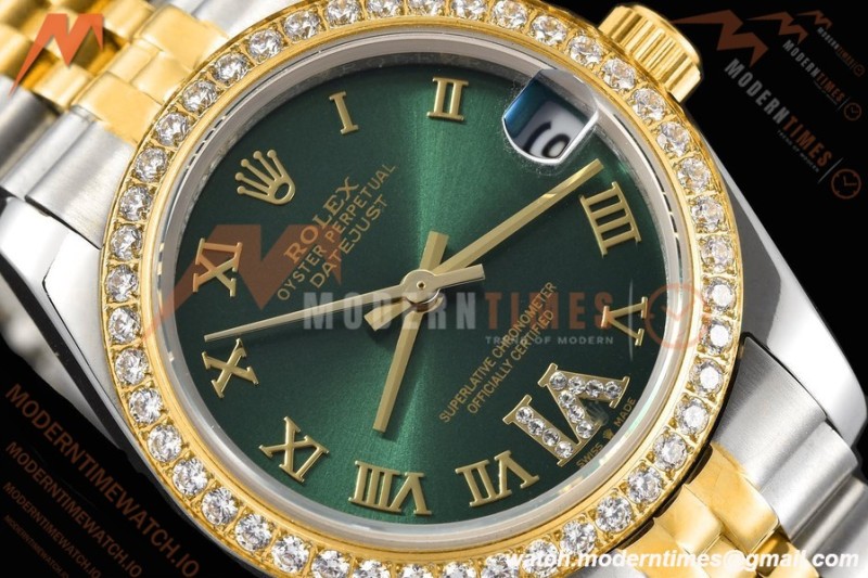 Rolex - Datejust Ladies 278383 31mm Jub Dia YG/SS Grn/Rmn GDF MY8215