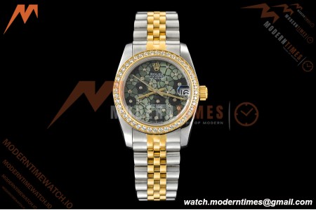 Rolex - Datejust Ladies 278383 31mm Jub Dia YG/SS Floral Motif/Dia GDF MY8215