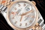 Rolex - Datejust 126231 36mm Jub Flt 904L RG/SS Silver Palm/Dia VSF VS3235