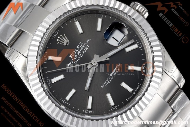 Rolex - Datejust 126334 41mm Oys Flt 904L SS/SS Grey/Stk VSF VS3235