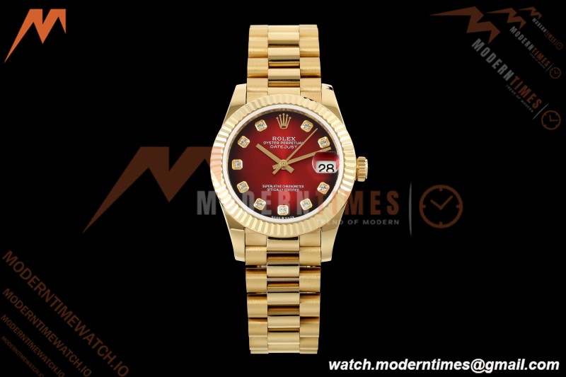 Rolex - Datejust Ladies 278278 31mm Pre Flt YG/YG Red/Dia GMF A2824 | 롤렉스 - 데이트저스트 레이디스 278278 31mm 프리플랫 YG/YG 레드/다이아 GMF A2824