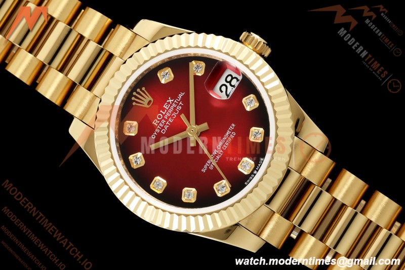 Rolex - Datejust Ladies 278278 31mm Pre Flt YG/YG Red/Dia GMF A2824 | 롤렉스 - 데이트저스트 레이디스 278278 31mm 프리플랫 YG/YG 레드/다이아 GMF A2824