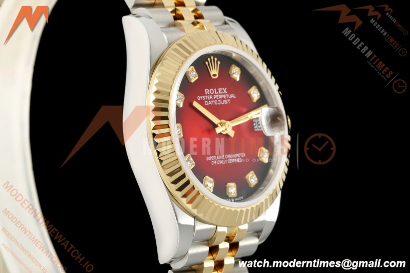 Rolex - Datejust Ladies 278383 31mm Jub Flt YG/SS Red/Dia GMF A2824