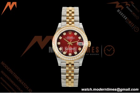 Rolex - Datejust Ladies 278383 31mm Jub Dia YG/SS Red/Dia GMF A2824