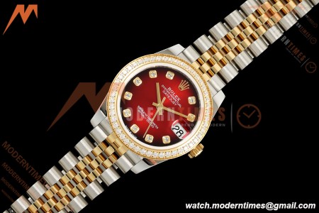 Rolex - Datejust Ladies 278383 31mm Jub Dia YG/SS Red/Dia GMF A2824